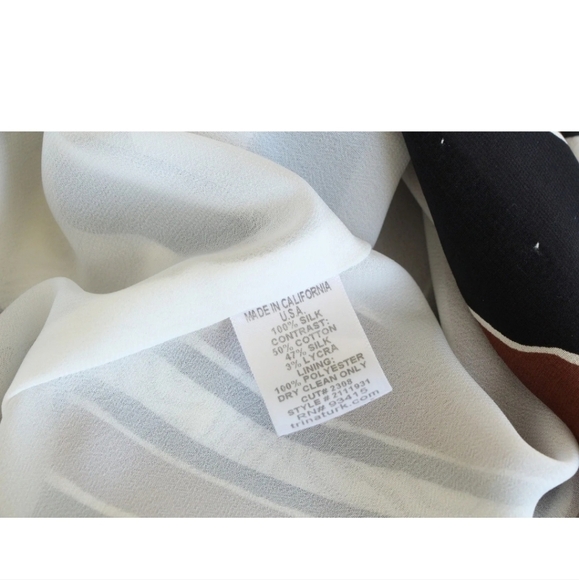Trina Turk Bonita Silk Print Dress Brown Size 0 MSRP$328 - Picture 11 of 16